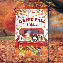 Happy Fall Y'all - Personalized Dog Flag, Autumn Fall Season Gift For Dog Lovers