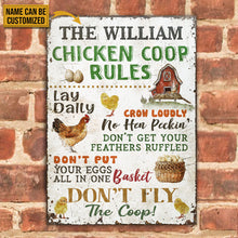Personalized Chicken Coop Rules Customized Classic Metal Signs-CUSTOMOMO