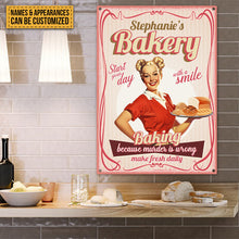 Bakery Baking Because Murder Is Wrong - Personalized Custom Metal Sign - Retro style Metal Signs - Kitchen Sign