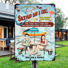 The Tans Will Fade But The Memories Will Last Forever - Personalized Custom Pool Metal Sign - Summer Swimming Pool Gift For Friend