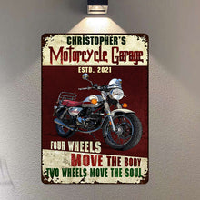 Motorcycle Metal SignGarage Sign - Auto Mechanic Garage Four Wheels Customized Classic Metal Signs