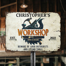 Personalized Carpenter Workshop Beware Of Loud Customized Classic Metal Signs