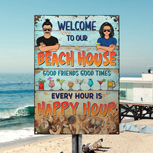 Couple Welcome To Our Paradise Husband Wife - Backyard Sign - Personalized Custom Classic Metal Signs