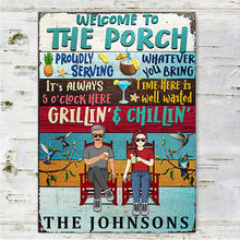 Time Here Is Well Wasted Porch Decoration - Couple Gift - Personalized Custom Classic Metal Signs
