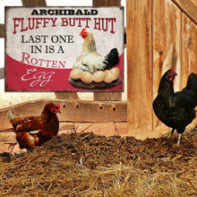 Personalized Chicken Fluffy Butt Hut Pink Customized Classic Metal Signs