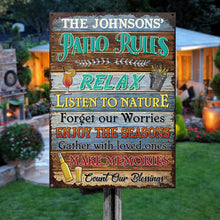 Personalized Patio Rules Make Memories Custom Classic Metal Signs-CUSTOMOMO