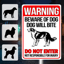 Warning Beware of Dog Will Bite Vintage Sign Personalized Custom Metal Sign