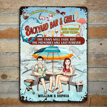 The Tans Will Fade But The Memories Will Last Forever - Personalized Custom Pool Metal Sign - Summer Swimming Pool Gift For Friend