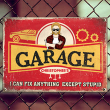 Personalized Auto Mechanic Garage Gift For Dad And Grandpa - I Can Fix Anything - Personalized Custom Classic Metal Signs