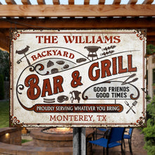 Personalized Grilling Proudly Serving You Bring Customized Classic Metal Signs-CUSTOMOMO