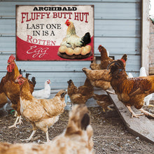 Personalized Chicken Fluffy Butt Hut Pink Customized Classic Metal Signs