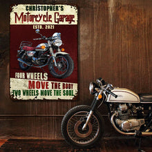 Motorcycle Metal SignGarage Sign - Auto Mechanic Garage Four Wheels Customized Classic Metal Signs
