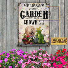 Gardening Floral Grown With Love Custom Classic Metal Signs-CUSTOMOMO