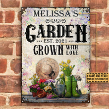 Gardening Floral Grown With Love Custom Classic Metal Signs-CUSTOMOMO