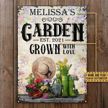Gardening Floral Grown With Love Custom Classic Metal Signs-CUSTOMOMO