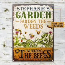 Personalized Bee Garden Pardon The Weeds Customized Classic Metal Signs-CUSTOMOMO
