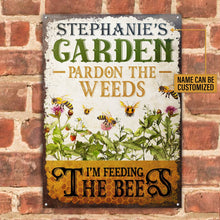Personalized Bee Garden Pardon The Weeds Customized Classic Metal Signs-CUSTOMOMO