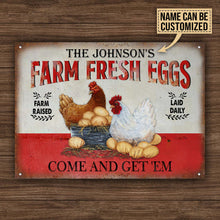 Personalized Chicken Farm Raised Laid Daily Customized Classic Metal Signs-CUSTOMOMO