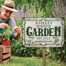 Personalized Gardening Grown With Love Customized Classic Metal Signs-CUSTOMOMO