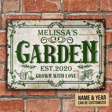 Personalized Gardening Grown With Love Customized Classic Metal Signs-CUSTOMOMO
