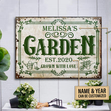 Personalized Gardening Grown With Love Customized Classic Metal Signs-CUSTOMOMO