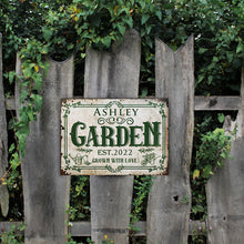 Personalized Gardening Grown With Love Customized Classic Metal Signs-CUSTOMOMO