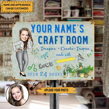Custom Photo Craft Room Personalized Metal Sign - Gifts For Sewers - Birthday Gift Sewing Lover