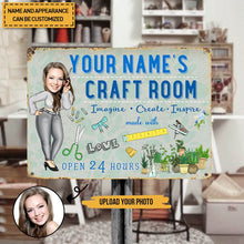 Custom Photo Craft Room Personalized Metal Sign - Gifts For Sewers - Birthday Gift Sewing Lover