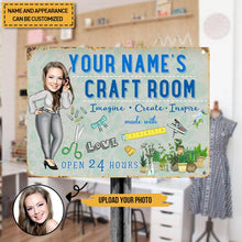 Custom Photo Craft Room Personalized Metal Sign - Gifts For Sewers - Birthday Gift Sewing Lover