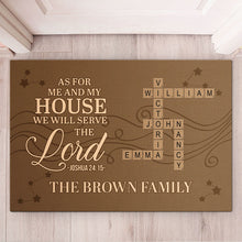 As For Me And My House We Will Serve The Lord - Custom Crossword Puzzle Art Doormat - Funny Gifts For Family, Friend