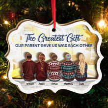 The Greatest Gift Our Parent Gave Us - Customized Personalized Mirror Wooden Ornament - Gift For Family Members