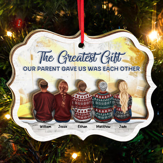 The Greatest Gift Our Parent Gave Us - Customized Personalized Mirror Wooden Ornament - Gift For Family Members