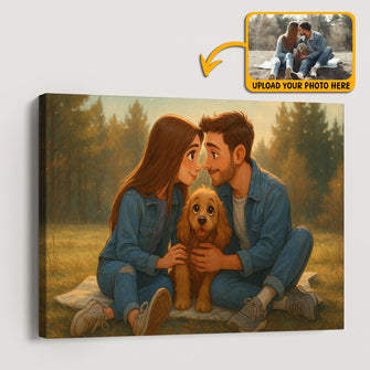 Cartoonize Family Photo Disney Style - Turn Your Photo to Cartoon Canvas - Gift For Family Members, Siblings