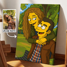 Simpsonize Couple Photo - Turn Your Photo to Simpsons Canvas - Gift For Couple, Him, Her