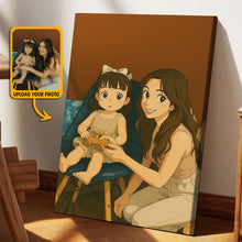 Animated Family Photo Ghibli Style Vertical - Turn Your Family Members Into Ghibli Characters - Gift For Family Members, Siblings