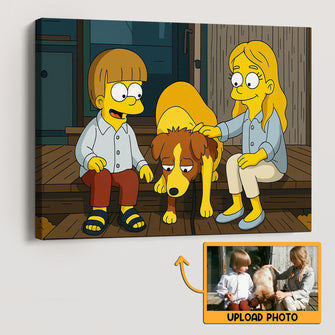 Simpsonize Family Photo - Turn Your Photo to Simpsons Canvas - Gift For Family Members, Siblings