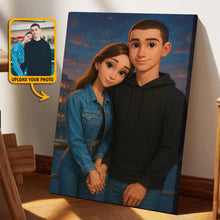 Cartoonize Your Photo Disney Style - Turn Your Photo to Cartoon Canvas - Gift For Family Members, Siblings