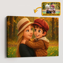 Cartoonize Family Photo Disney Style - Turn Your Photo to Cartoon Canvas - Gift For Family Members, Siblings