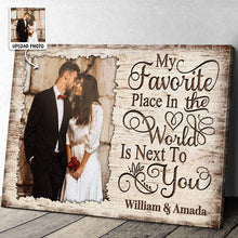 Custom Photo My Favorite Place In The World - Personalize Custom Canvas - Gift For Couple