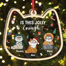 Funny Christmas Cats Is This Jolly Enough - Personalized 2-Layered Mix Ornament - Gifts For Cats, Cat Lovers