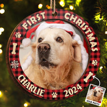 First Christmas - Personalized 2-Layered Wooden Ornament - Christmas Gifts For Dog Lover, Cat Lover