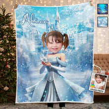 Disney Princess Custom Photo Blanket - Customized Personalized Blanket - Gift For Family Members