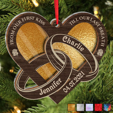 From Our First Kiss Till Our Last Breath - Personalized 2-Layered Mix Ornament - Gift For Couple