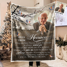 Custom Photo Hugs From Heaven - Personalized Customized Blanket - Memorial Gift For Loss, Mourning