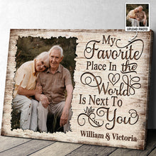 Custom Photo My Favorite Place In The World - Personalize Custom Canvas - Gift For Couple