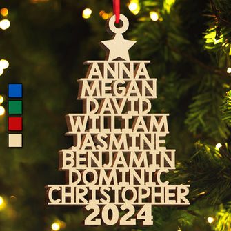 2024 Christmas - Customized Personalized Wooden Cutout Ornament - Family Gift For Home