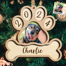 Custom Photo Dog Footprint - Personalized 2-Layered Wooden Ornament - Christmas Gifts For Dog Lover