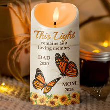 Butterflies And Sunflowers - Personalized Candle LED Light - Memorial Gifts For Family Members