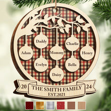 Family Christmas Ornament - Personalized 2-Layered Wooden Ornament - Engraved Gifts For Family