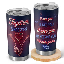 Romantic Custom Couple Name Tumbler - Personalized Custom Tumbler - Gifts For Couples, Lovers